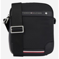 tommy hilfiger central mini reporter bag black recycled polyester, polyurethane, polyester
