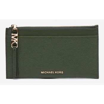 michael kors card case wallet green cowhide