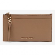 michael kors card case wallet brown genuine leather