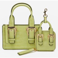 versace jeans couture handbag green polyester