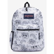 jansport cross town backpack white outer part - polyester; lining - polyester