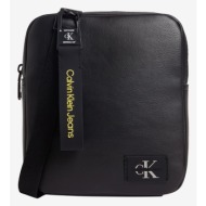 calvin klein jeans tagged reporter bag black recycled polyester, polyurethane
