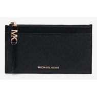 michael kors card case wallet black genuine leather