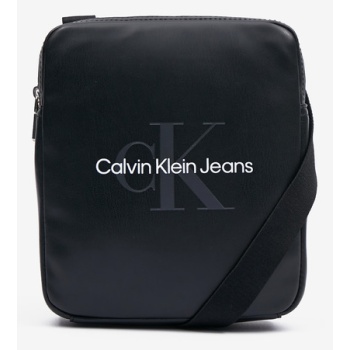 calvin klein jeans monogram soft reporter bag black