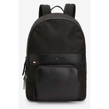 tommy hilfiger backpack black 75% recycled polyester, 15%