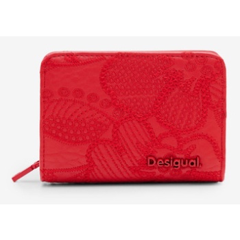desigual alpha maya wallet red outer part - polyurethane;