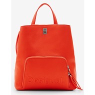 desigual half logo 24 sumy mini backpack orange outer part - polyurethane; inner part - polyester