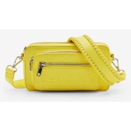 desigual half logo 24 cambridge 2.0 handbag yellow outer part - polyurethane; inner part - polyester