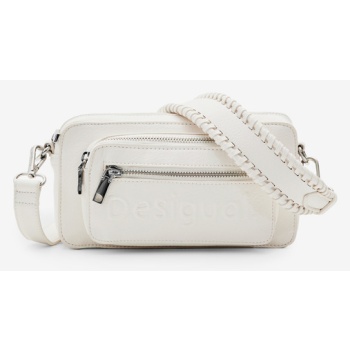 desigual half logo 24 cambridge 2.0 handbag white outer σε προσφορά