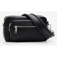 desigual half logo 24 cambridge 2.0 handbag black outer part - polyurethane; inner part - polyester
