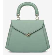 vuch bryna blue handbag green outer part - 100% polyurethane; inner part - 100% polyester