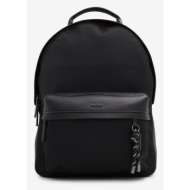 aldo simon backpack black nylon, polyester, polyurethane, leatherette