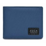 vuch milton blue wallet blue genuine leather, recycled oxford