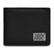 vuch milton black wallet black genuine leather, recycled oxford