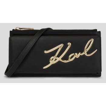 karl lagerfeld signature 2.0 cross body bag black cowhide σε προσφορά