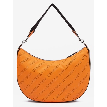 karl lagerfeld moon md shoulderbag handbag orange recycled
