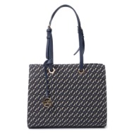 orsay handbag blue polyester, cotton, viscose, polyacrylic, polyamide
