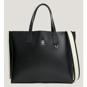 tommy hilfiger iconic tommy satchel handbag black σε προσφορά