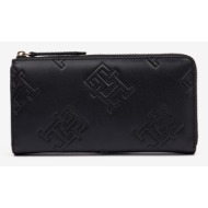 tommy hilfiger th refined large za mono wallet black artificial leather