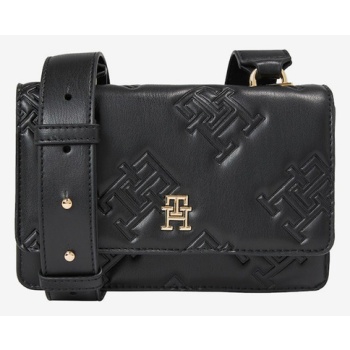 tommy hilfiger refined crossover mono handbag black