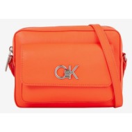 calvin klein re-lock camera bag handbag orange recycled polyester, polyurethane