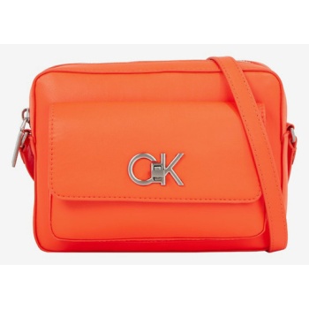 calvin klein re-lock camera bag handbag orange recycled