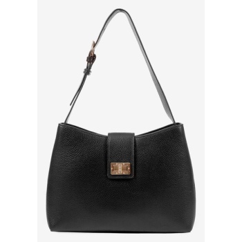 geox solangy handbag black genuine leather σε προσφορά