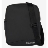 calvin klein rubberized conv reporter s bag black recycled polyester, polyurethane