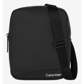calvin klein rubberized conv reporter s bag black recycled σε προσφορά
