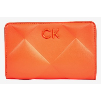 calvin klein re-lock quilt bifold wallet wallet orange σε προσφορά
