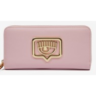 chiara ferragni eyelike buckle wallet pink polyurethane