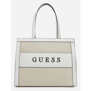 guess monique handbag beige polyurethane, textile σε προσφορά