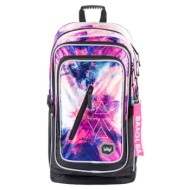 baagl cubic abstract backpack pink