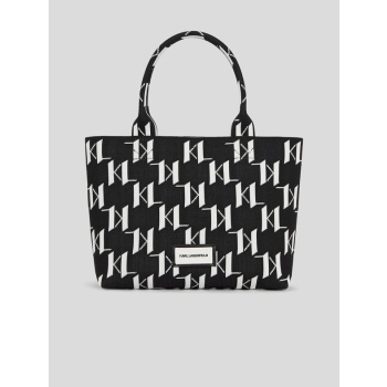 karl lagerfeld monogram knit handbag black recycled σε προσφορά