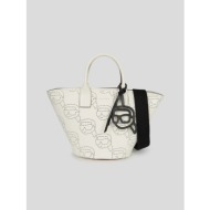 karl lagerfeld ikonik 2.0 perforated handbag white cowhide