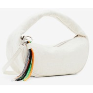 desigual summer dandelion bangor handbag white 35% jute, 34% polyurethane, 31% cotton