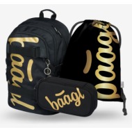 baagl skate gold school set black 100% polyester