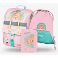 baagl zippy school set pink polyester