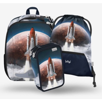 baagl shelly space shuttle school set blue 100% polyester σε προσφορά