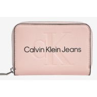 calvin klein jeans wallet pink 100% polyurethane