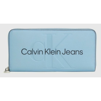 calvin klein jeans wallet blue 100% polyurethane σε προσφορά