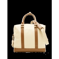 bagind voyage laté travel bag beige genuine leather, textile