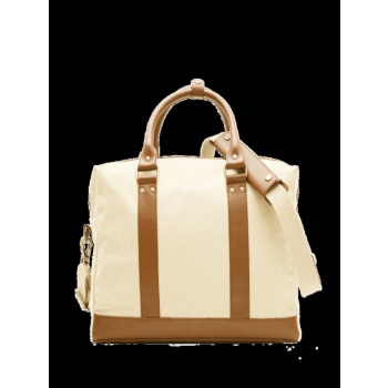 bagind voyage laté travel bag beige genuine leather, textile σε προσφορά