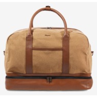 bagind columbus tramp travel bag brown genuine leather, textile