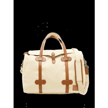 bagind putuy laté travel bag beige genuine leather, textile σε προσφορά