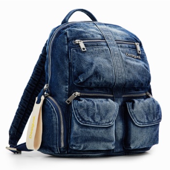 desigual backpack blue 100% cotton σε προσφορά