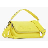 desigual half logo venecia 3.0 handbag yellow 100% polyurethane