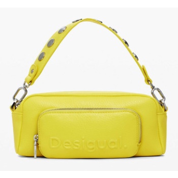 desigual half logo prad handbag yellow 100% polyurethane σε προσφορά