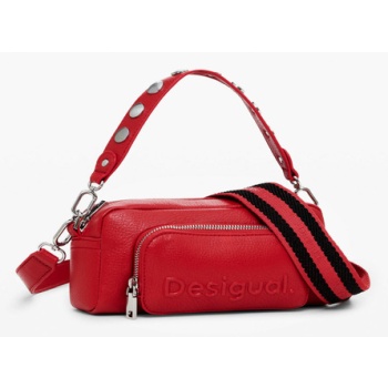 desigual half logo prad handbag red 100% polyurethane σε προσφορά