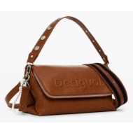 desigual half logo venecia 3.0 handbag brown 100% polyurethane